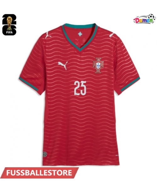 Günstige Portugal Nuno Mendes #25 Heimtrikot Damen WM 2026 Kurzarm
